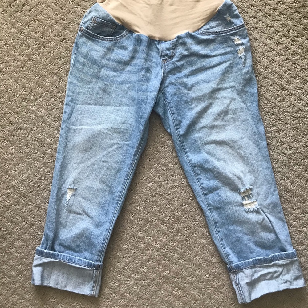 Indigo Blue Maternity Capri (Lt Blue Denim)